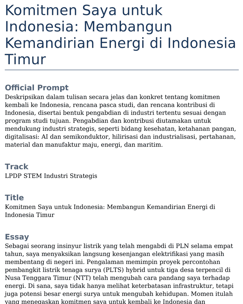 LPDP Essay