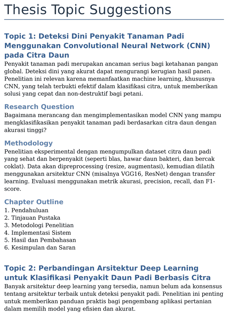 Thesis Topic & Outline